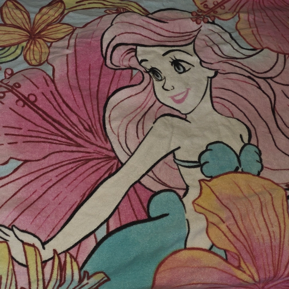 Disney Ariel Pink and Teal Beach Towel 30 X 60